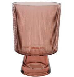 Stripe Patterned Glass Vase