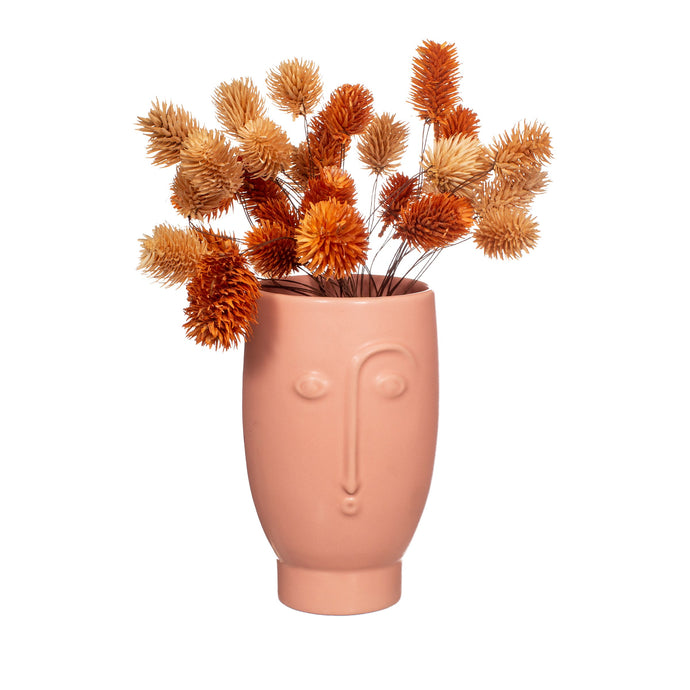 Face Vase Matt Pink