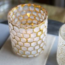 Load image into Gallery viewer, Honeycomb Glass Candle Holder